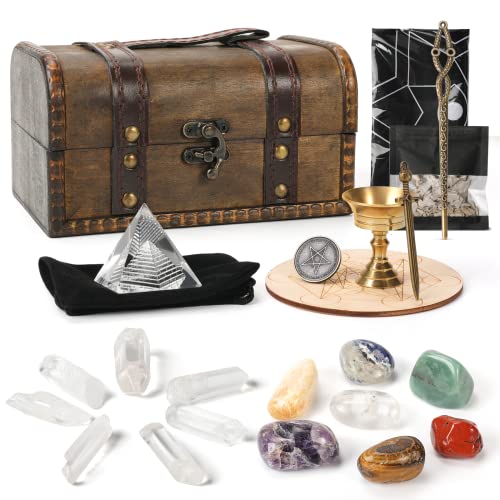 Portable Altar Kit with Crystals, Sage and Cloth