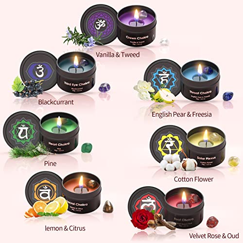 Spiritual Chakra Candles for Healing with Stones